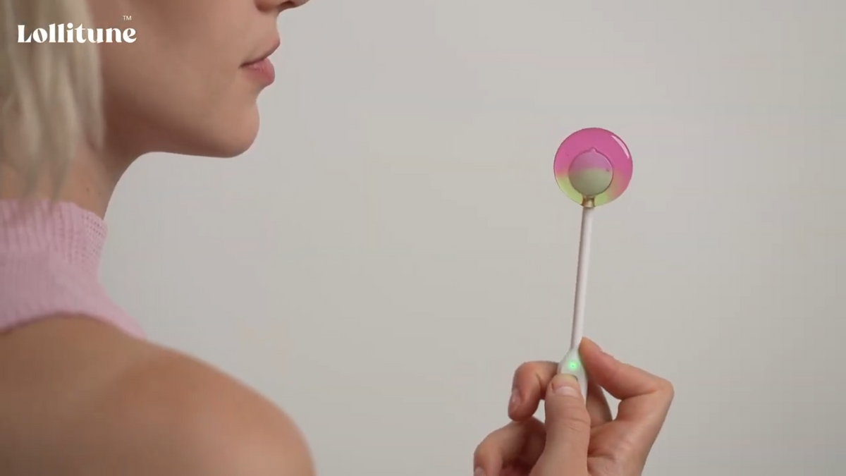 Bone Conduction Music Lollipop-Wireless Connection-Bluetooth Connecting to Your Phone-Strawberry Flavor